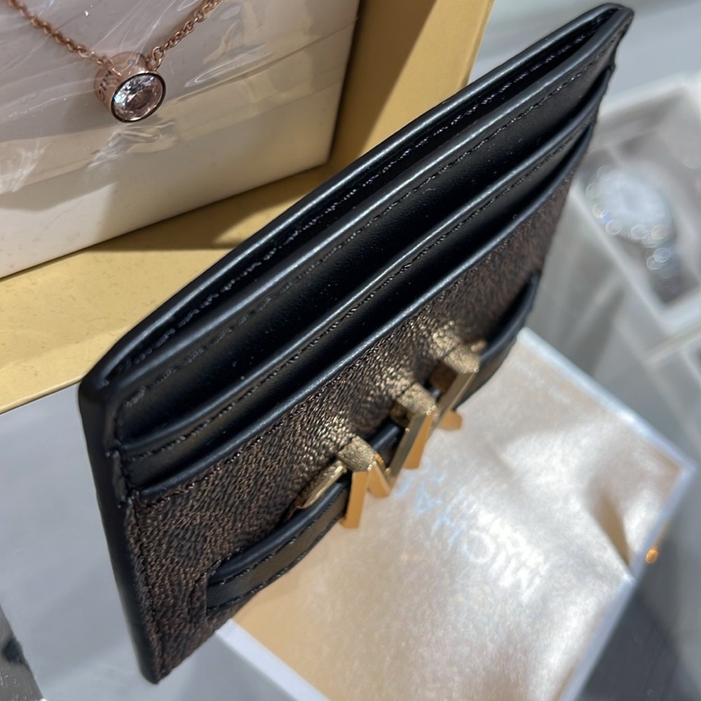 MICHAEL KORS Reed Large Card Holder Case Wallet 
Brown /Black MK Signature NWT - Picture 10 of 16